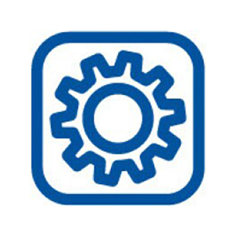 Blue gear icon