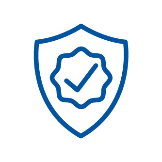 Icon of tick on a shield