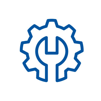 Blue gear icon
