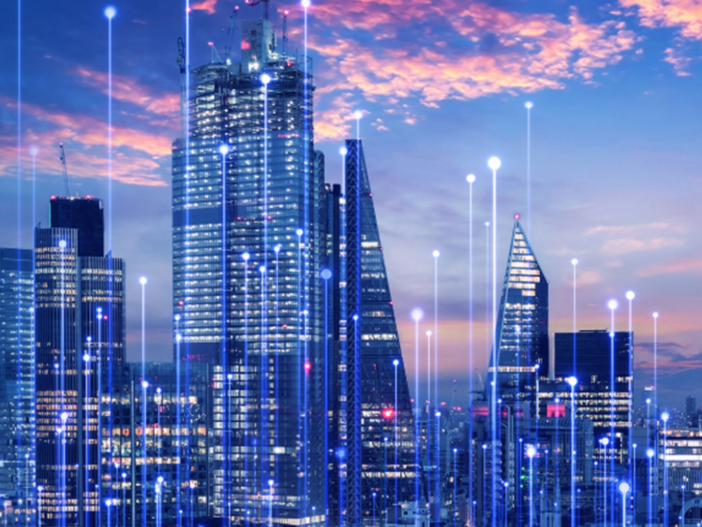 cityscape during sundown graphics